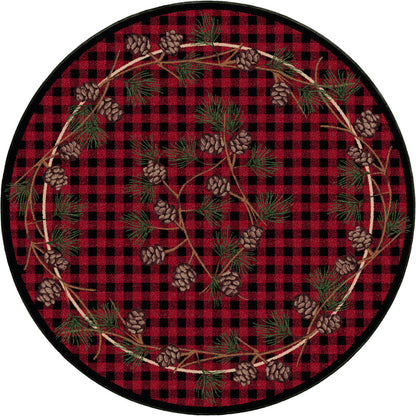 Image of an area rug, Wooded Pines - Red