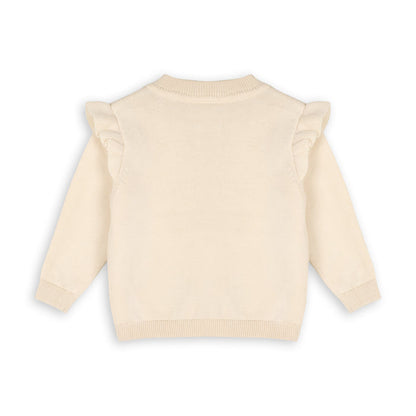 Woodland Animal Jacquard Baby Button Cardigan Sweater (Organic Cotton)
