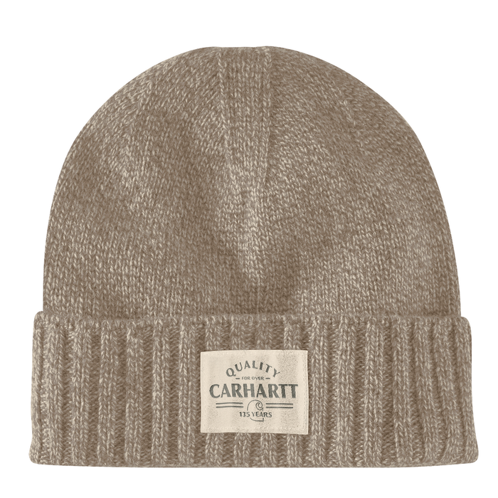 Wool Knit Quality Patch Beanie - B88-Flaxseed/Oat Milk Marl | Carhartt 106337