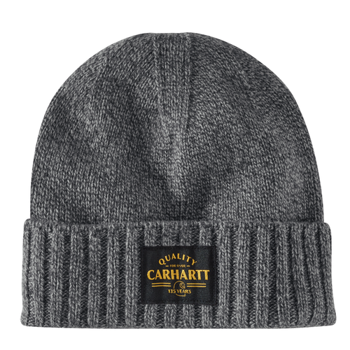 Wool Knit Quality Patch Beanie - E88-Shadow/Weather Oak Marl | Carhartt 106337