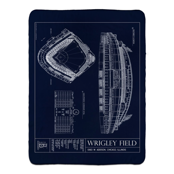 Wrigley Field Fleece Sherpa Blanket