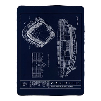 Wrigley Field Fleece Sherpa Blanket