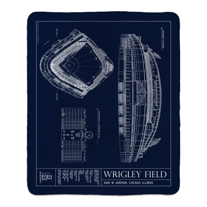 Wrigley Field Fleece Sherpa Blanket