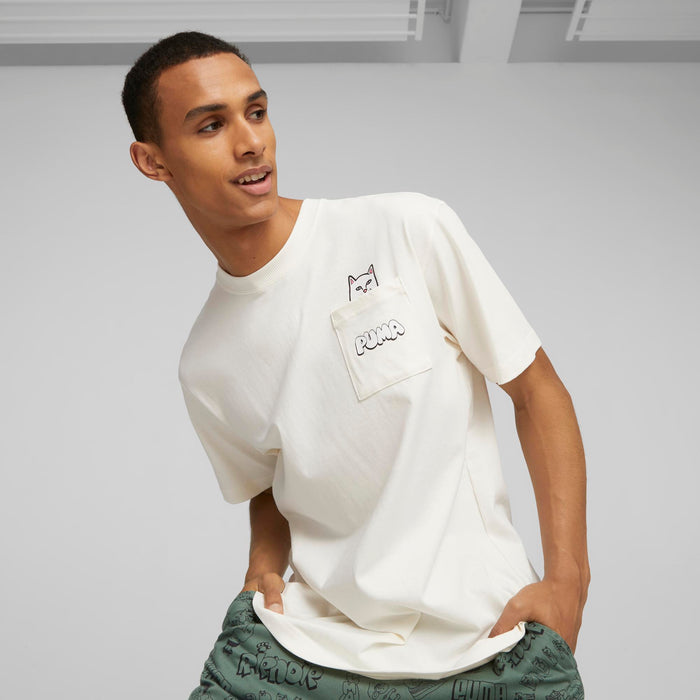 RIPNDIP PUMA X RIPNDIP Lord Nermal Pocket Tee (Warm White)