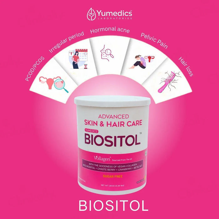 Yumedics Biositol Advanced Skin & Hair Care Vegan Collagen Powder - Mango Flavour