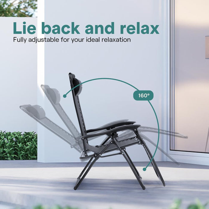 Zero Gravity Recliner Chairs 2-Pack, Ultimate Comfort, Steel & Textilene